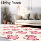 Playful Pink Kittens Starry Background Rug