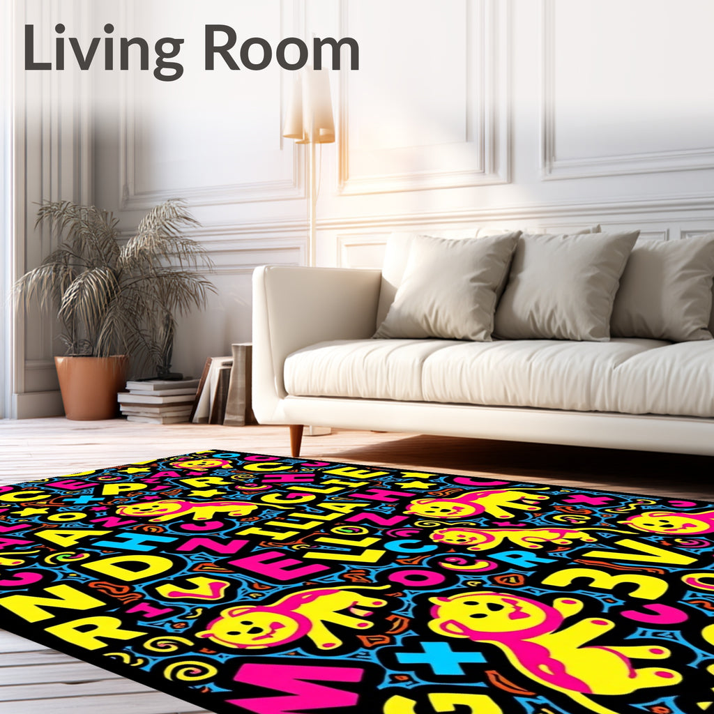 Playful Lions And ABC Letters Rug