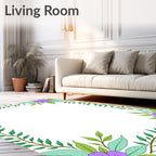 Violet Floral Vine Border Rug