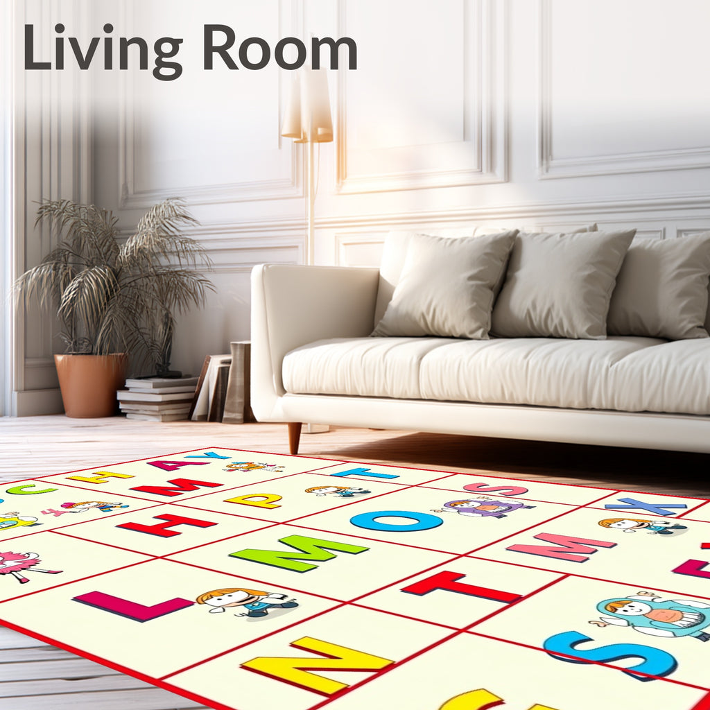 Playful Alphabet Characters Multi-Color Rug