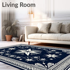 Deep Blue Celestial Starburst Rug