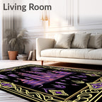 Purple Crystal Castle Fantasy Border Rug