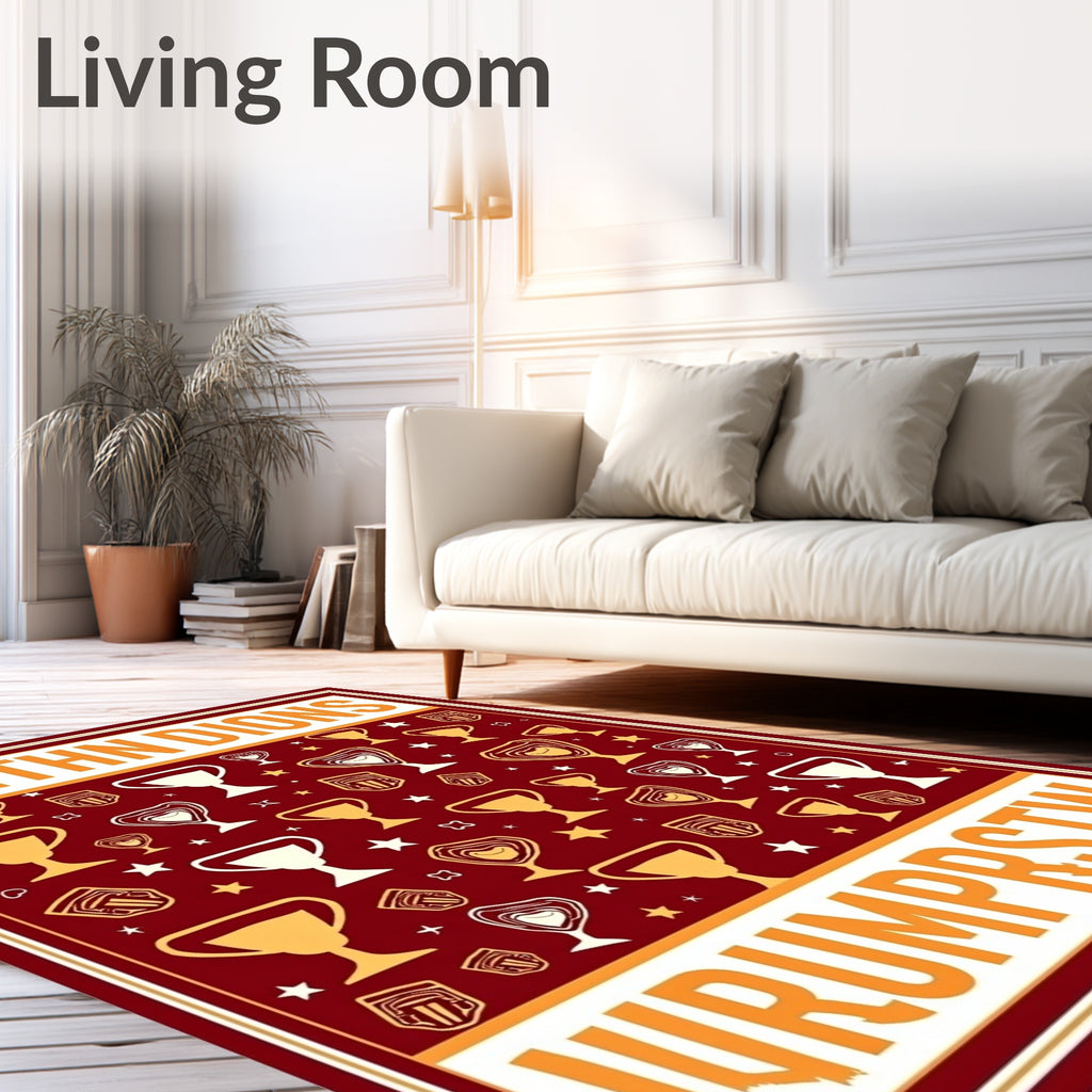 Golden Trophies Red Starburst Rug
