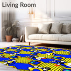 Whimsical Yellow Beehive Hexagon Rug