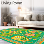 Vibrant Folk Art Floral Medley Rug