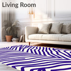 Bold Purple Zebra Stripes Rug