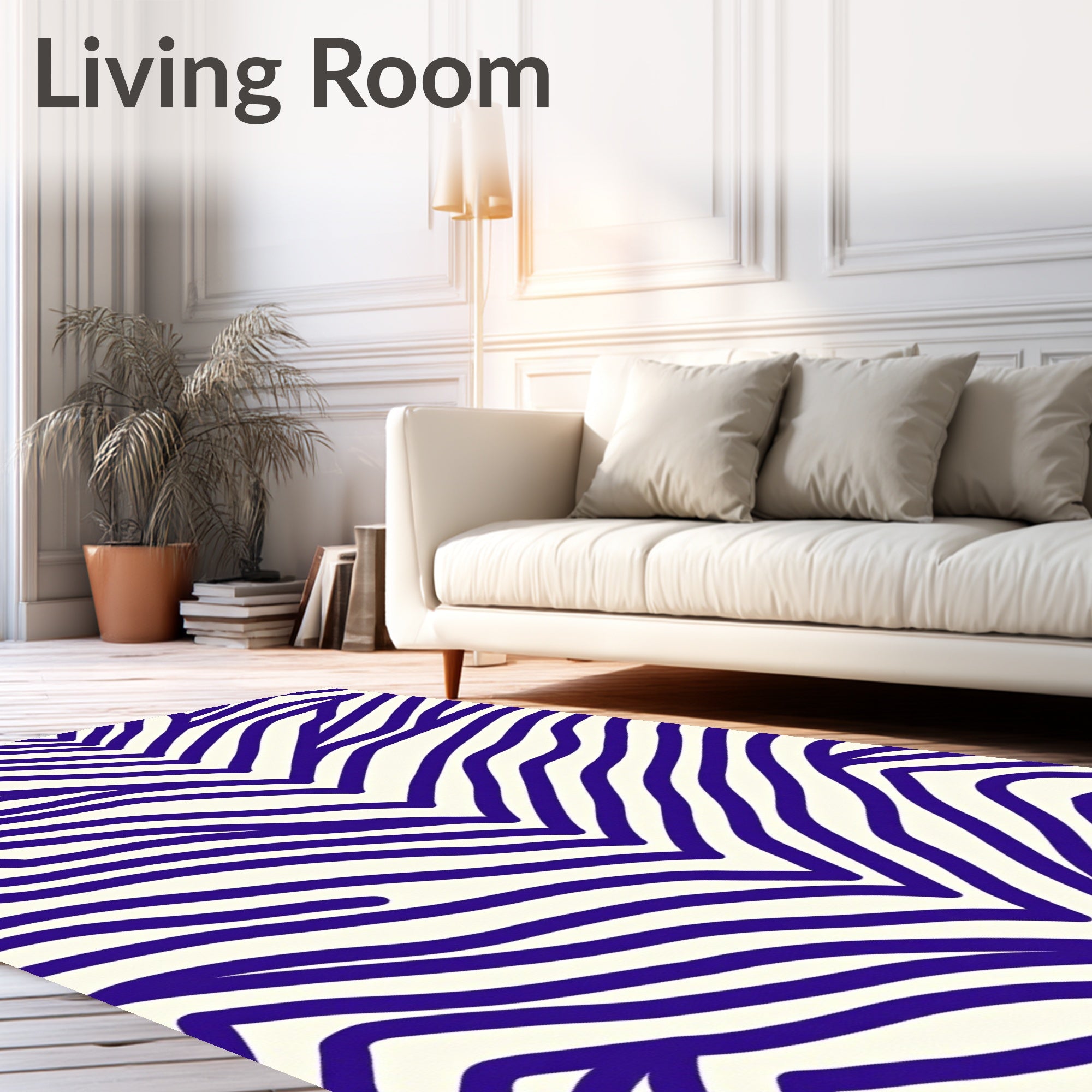 Bold Purple Zebra Stripes Rug