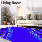 Sharp Blue White Geometric Strokes Rug
