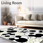 Abstract Black White Cellular Forms Rug