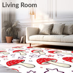 Red Mushroom Star Scatter Rug