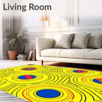 Vibrant Yellow Concentric Circles Rug