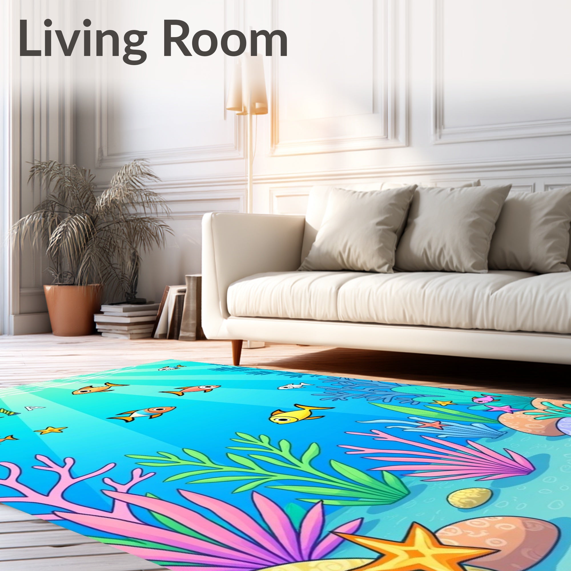 Vibrant Underwater Ocean Fish Life Rug