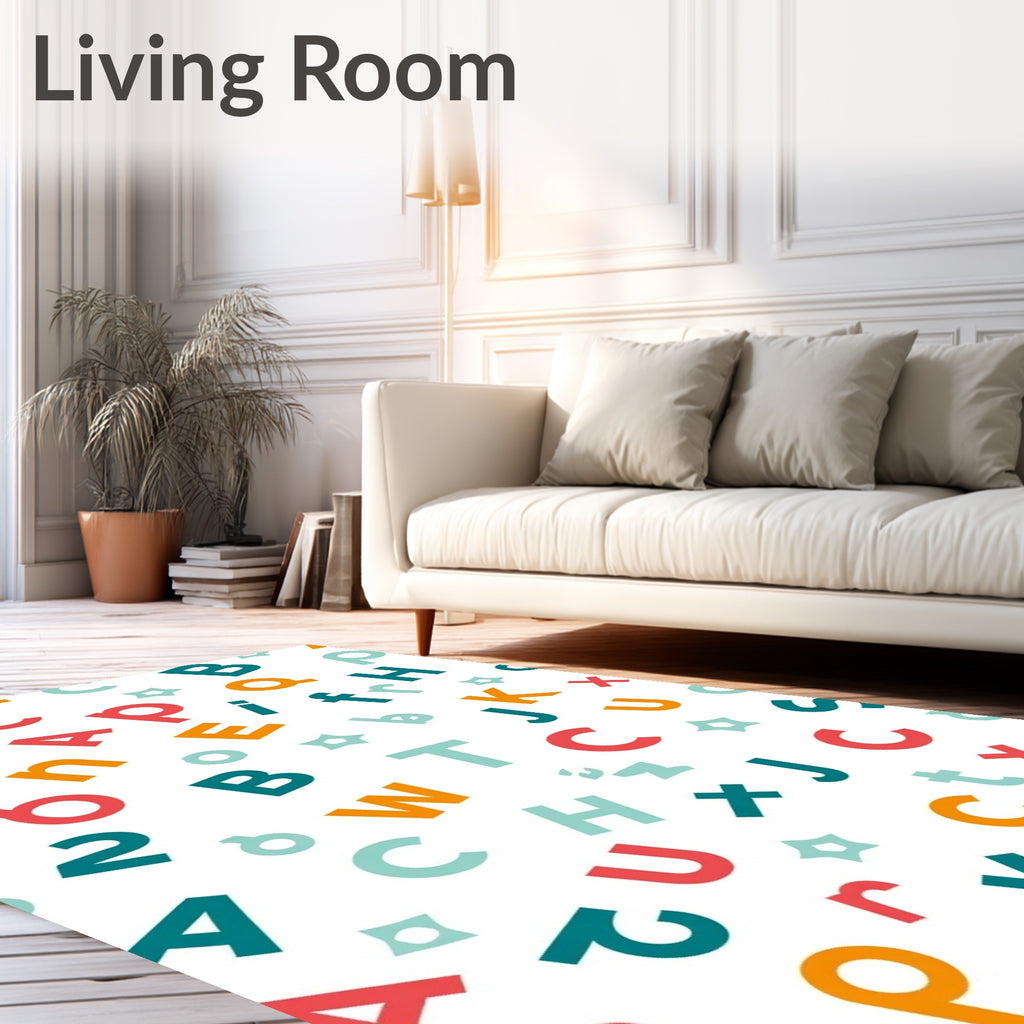 Multicolor Alphabet Scatter Rug