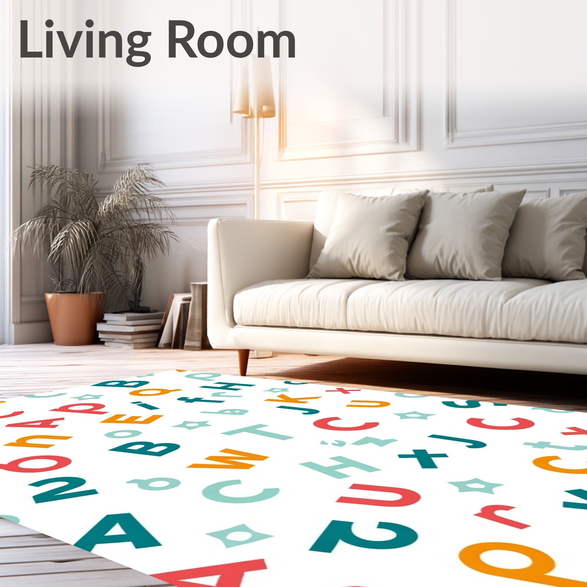 Multicolor Alphabet Scatter Rug