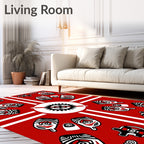 Abstract Red Tribal Totem Rug