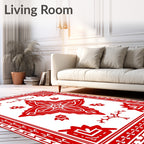 Classic Red Central Starburst Motif Rug