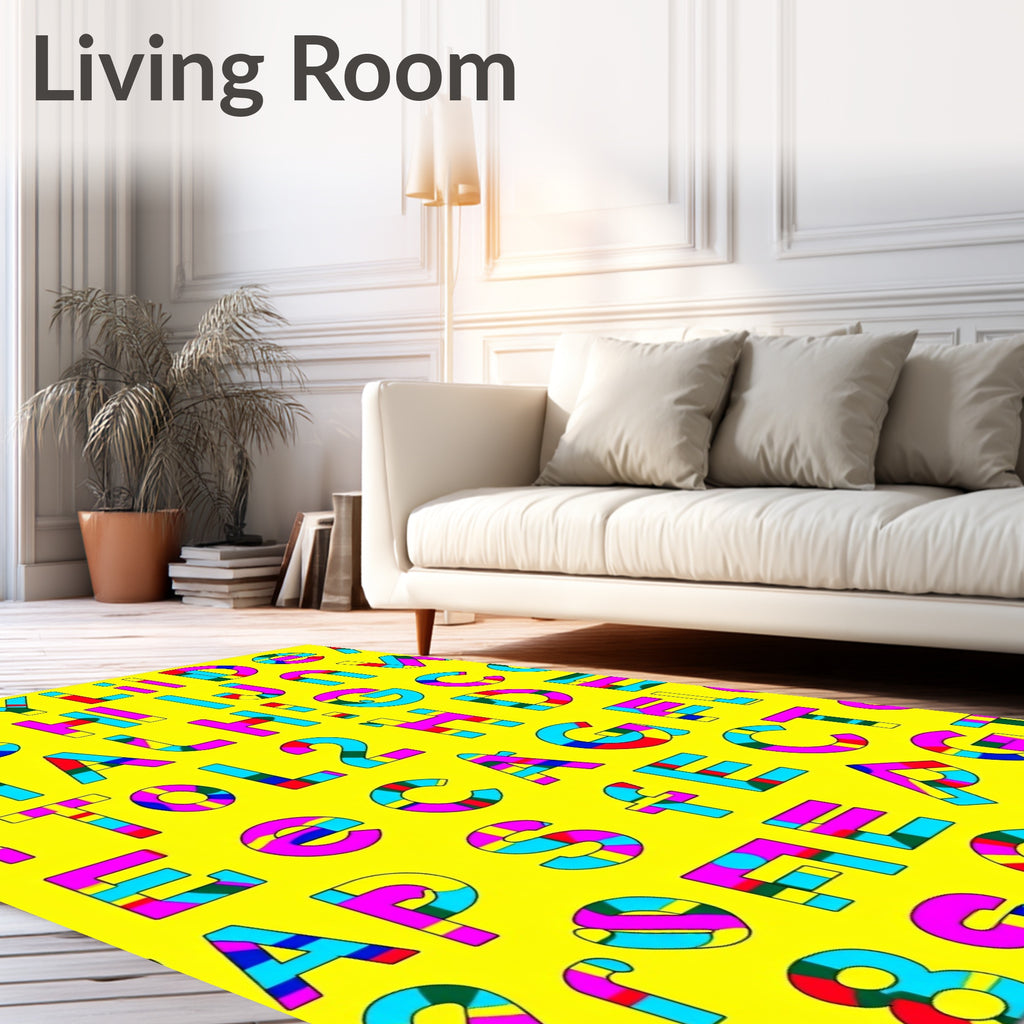 Bold Alphabet Blocks Colorful Rug