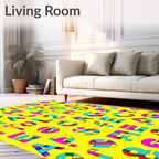 Bold Alphabet Blocks Colorful Rug
