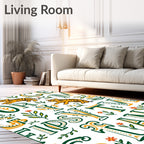 Orange Tiger Alphabet Botanical Accents Rug
