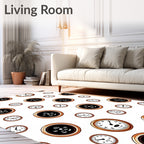 Vintage Clock Face Repeating Pattern Rug
