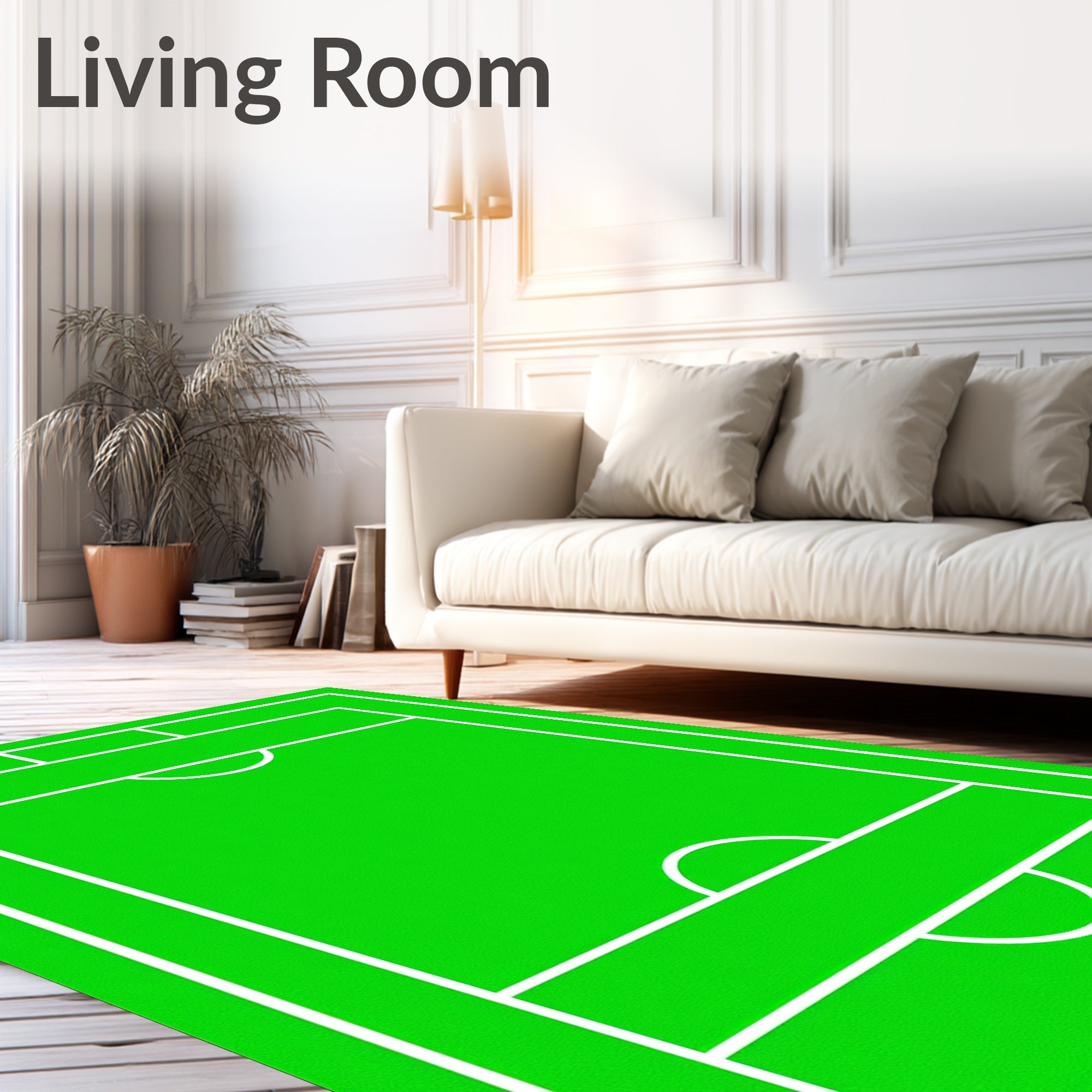 Bright Green Field Graphic Rug