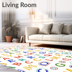 Alphabet Splash of Color Lettering Rug