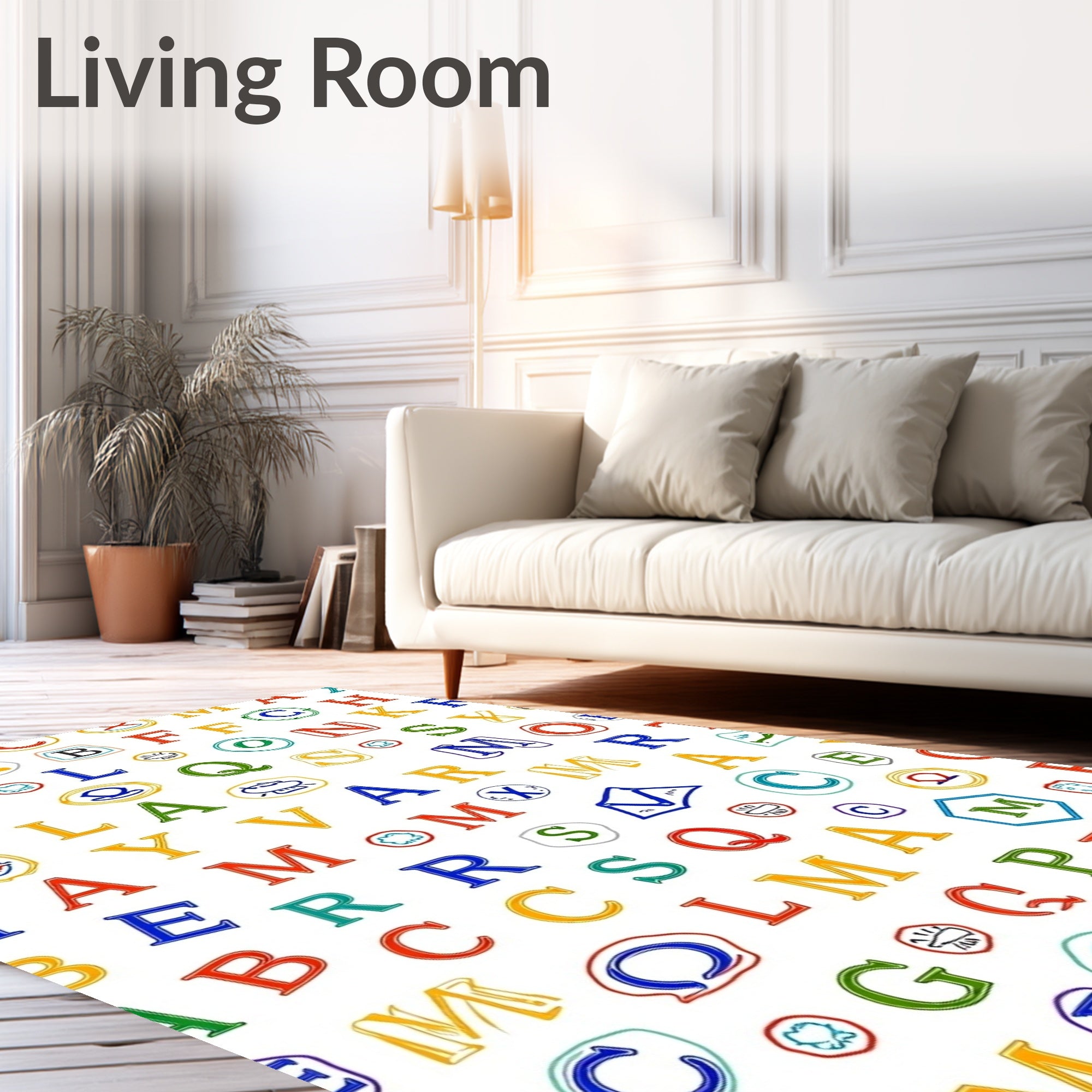 Alphabet Splash of Color Lettering Rug