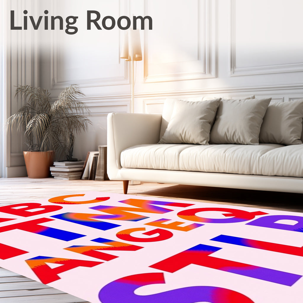 Bold Colorful Abstract Alphabet Rug