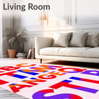 Bold Colorful Abstract Alphabet Rug
