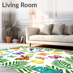 Playful Jungle Animals Alphabet Nursery Rug