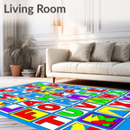 Playful Alphabet Blocks Collage Rug