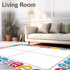 Colorful Alphabet Numbers Border Art Rug