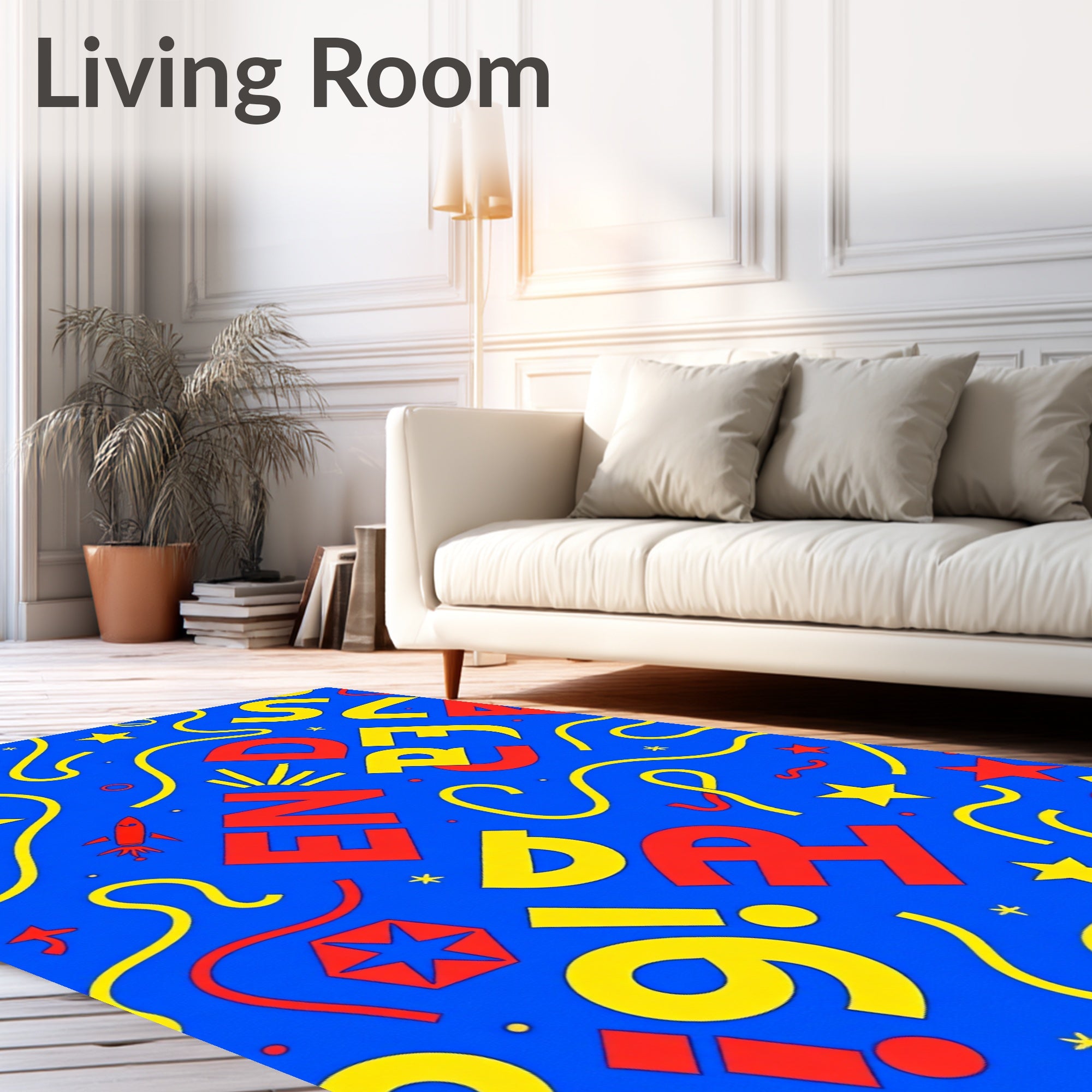 Bold Red Yellow Alphabet Play Rug
