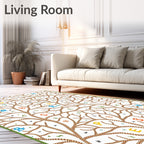 Whimsical Alphabet Tree Branches Rug