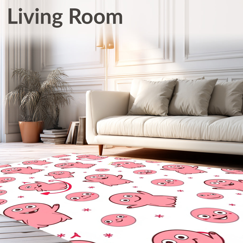 Pink Whimsical Character Repeat Rug