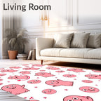 Pink Whimsical Character Repeat Rug