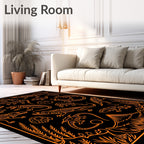 Orange Reptile Skeleton Assortment Rug