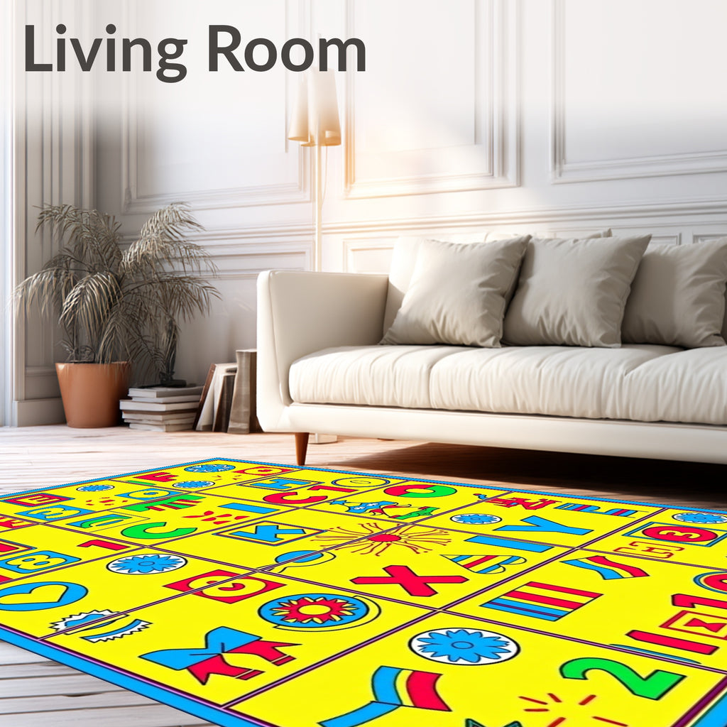Bold Primary Colors Alphabet Blocks Rug