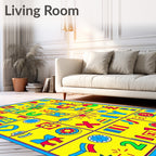Bold Primary Colors Alphabet Blocks Rug