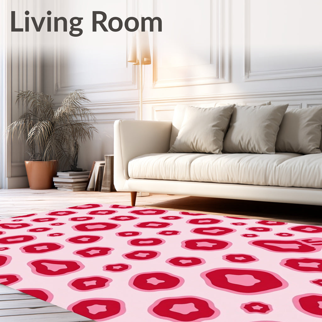 Pink Red Organic Spots Rug
