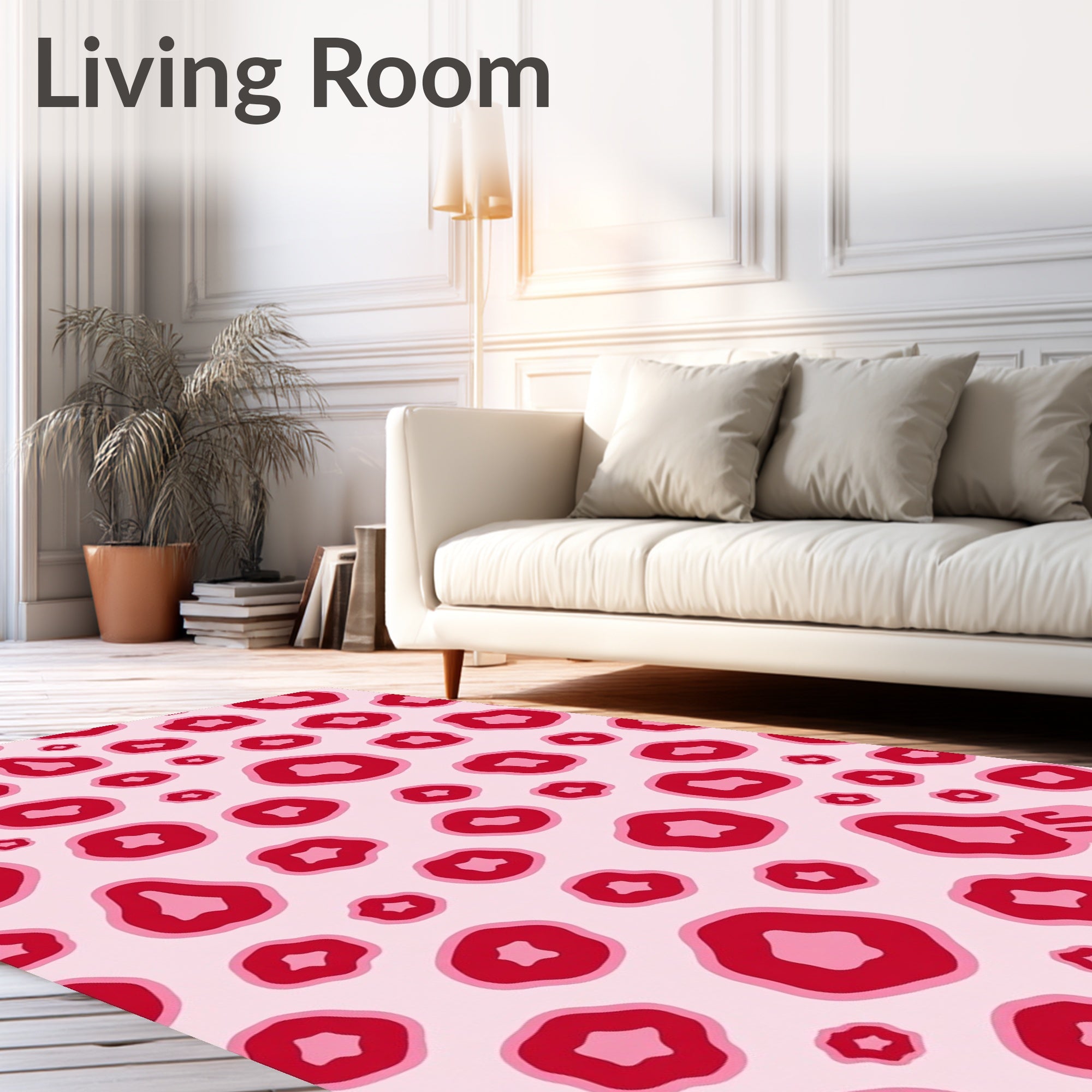 Pink Red Organic Spots Rug