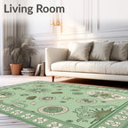 Light Green Mythic Sun Celestial Medallion Rug