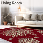 Crimson Cream Mandala Floral Radiance Rug