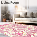 Whimsical Pink Swirls Starry Delight Rug