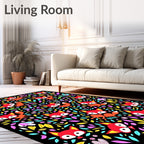 Whimsical Fox Forest Foliage Rug