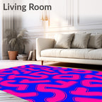 Vibrant Pink Abstract Splatter Rug