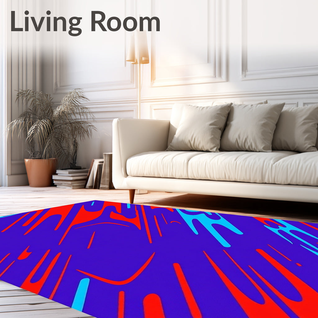 Vibrant Purple Red Blue Streaks Rug
