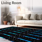 Electric Blue Vertical Lattice Rug