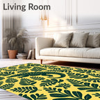 Yellow Crocodile Leafy Jungle Rug