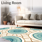Teal Wood Slice Overlay Rug